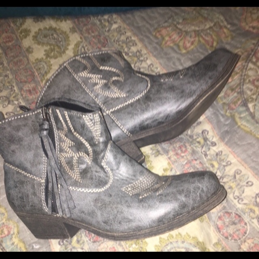 Big Buddha Ankle Booties/Boots-6.5 Women’s Gray